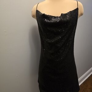 Shinestar Black Sequin Dress